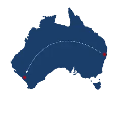 Brisbane to  Perth