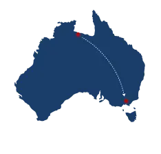 Darwin to  Melbourne