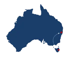 Hobart to  Brisbane